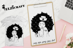 Afro Woman Nurse Life Design Silhouette Graphics and Crafts