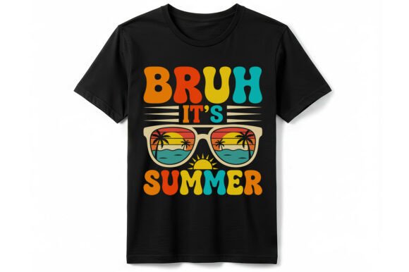 Bruh Its Summer Retro T-Shirt Graphics