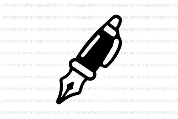 Fountain Pen Doodle Icon Graphics