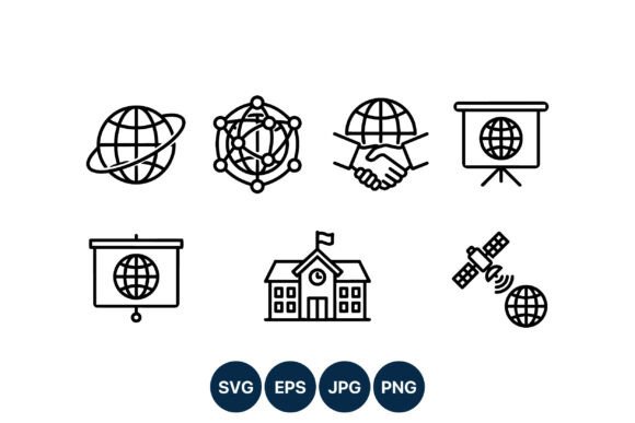 Global Connection Handshake Satellite Graphics