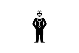 Medical Doctor Glyph Icon Vector for Graphics and Icons