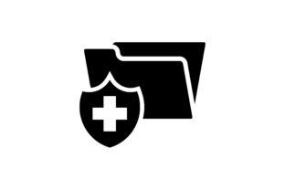 Medical File Glyph Vector Icon for Graphics and Icons