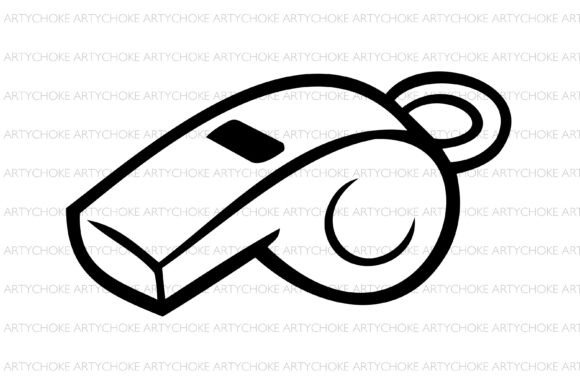 Sports Whistle Doodle Clipart: Graphics & Icons for Creative Marketing
