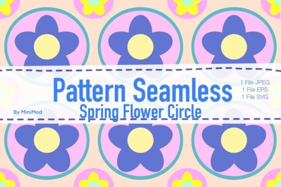 Spring Flower Circle Pattern Seamless Graphics